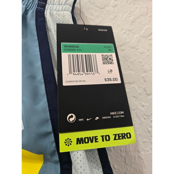 Nike Women's Running Shorts XL Blue Athletic DRI FIT Move To Zero - Picture 2 of 5